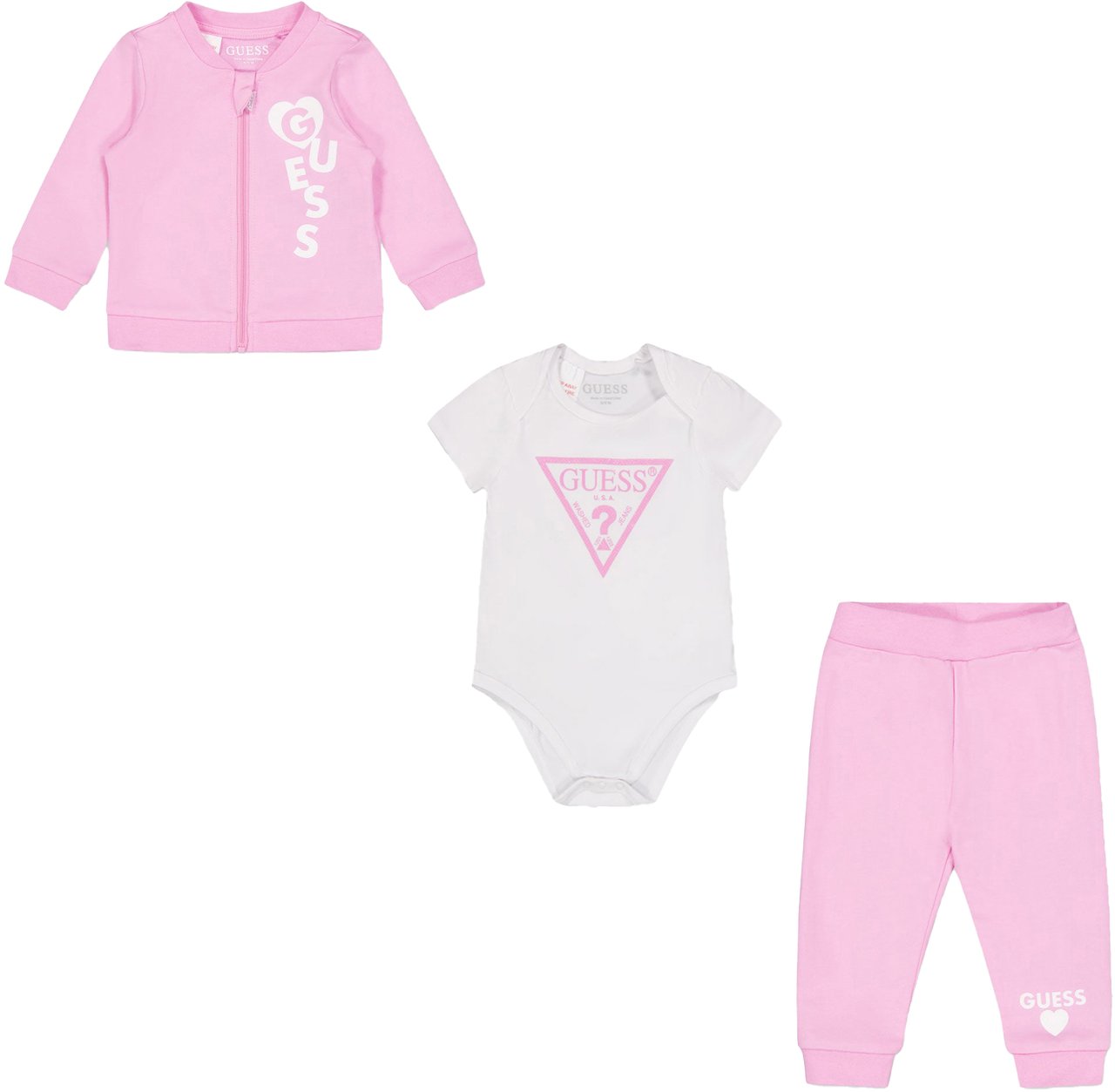 Guess Guess Baby Meisjes Joggingpak In Roze Roze