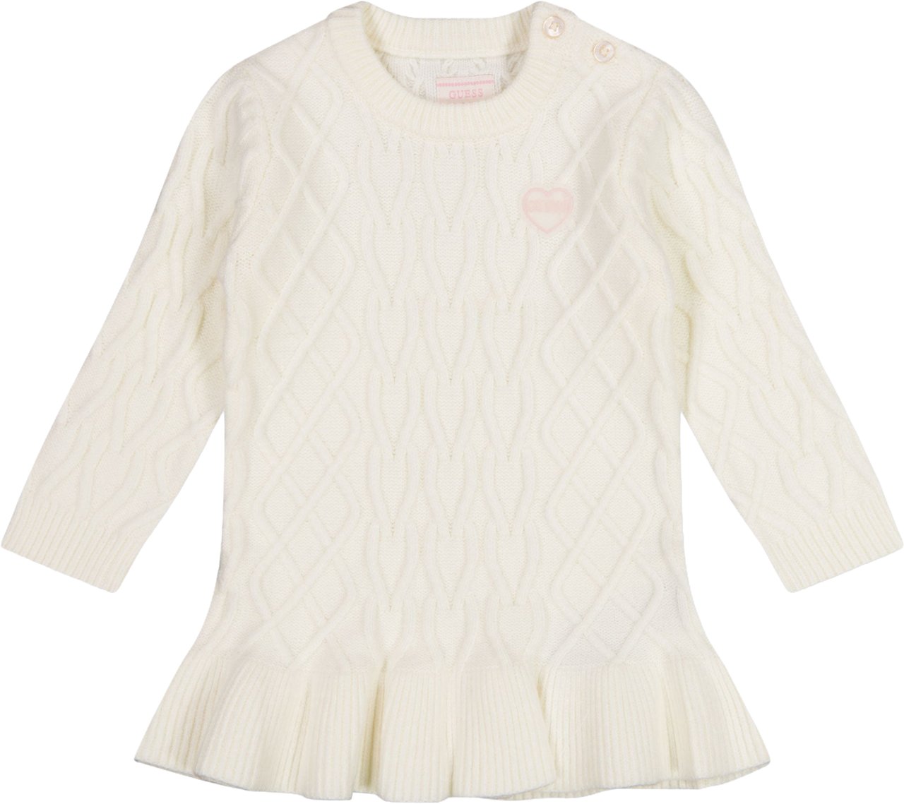 Guess Baby Meisjes Jurk In Off White Wit