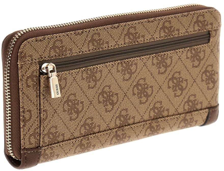 Guess Lindsey Slg Large Zip Around Portemonnee Wit