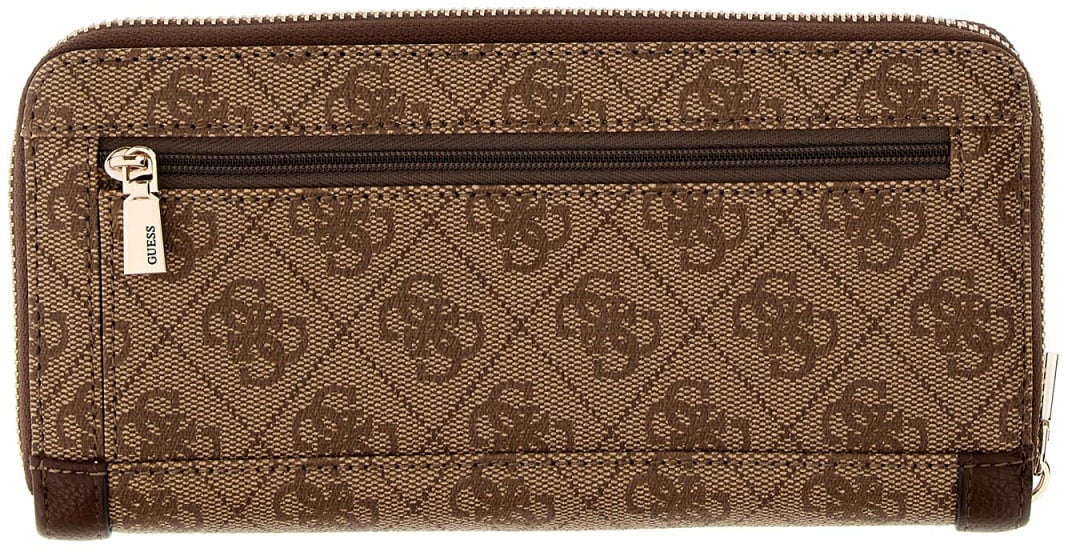 Guess Lindsey Slg Large Zip Around Portemonnee Wit