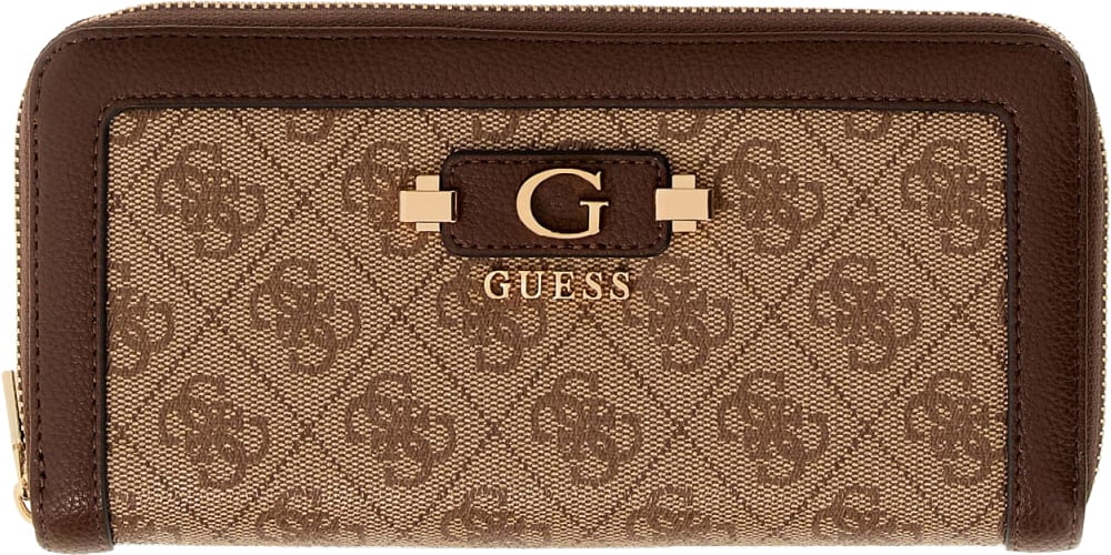 Guess Lindsey Slg Large Zip Around Portemonnee Wit