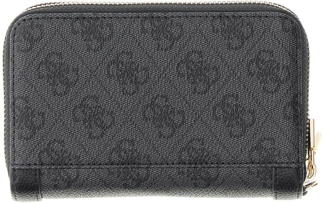 Guess Lindsey Slg Med Double Zip Portemonnee Zwart