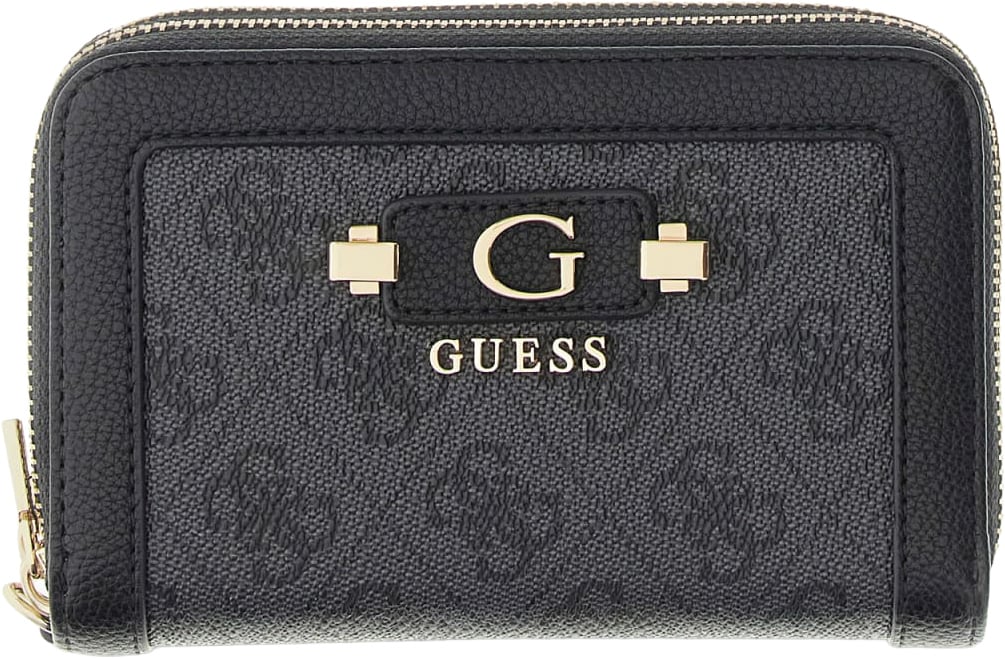 Guess Lindsey Slg Med Double Zip Portemonnee Zwart