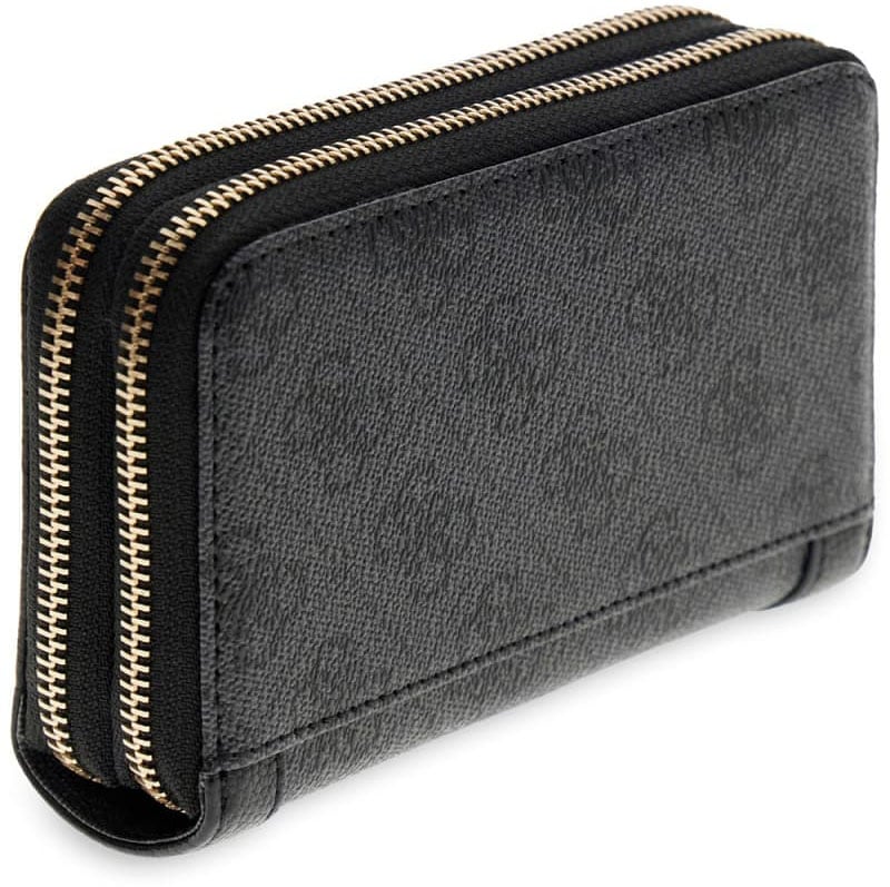 Guess Lindsey Slg Med Double Zip Portemonnee Zwart