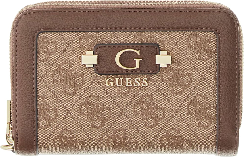 Guess Lindsey Slg Med Double Zip Portemonnee Wit