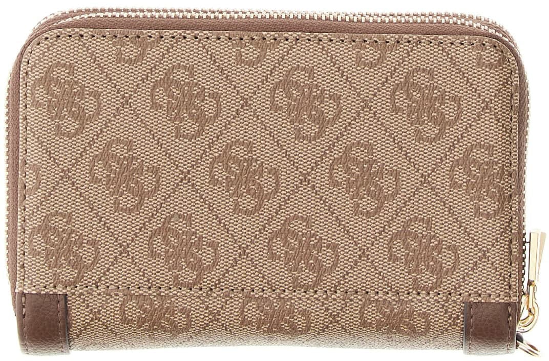 Guess Lindsey Slg Med Double Zip Portemonnee Wit