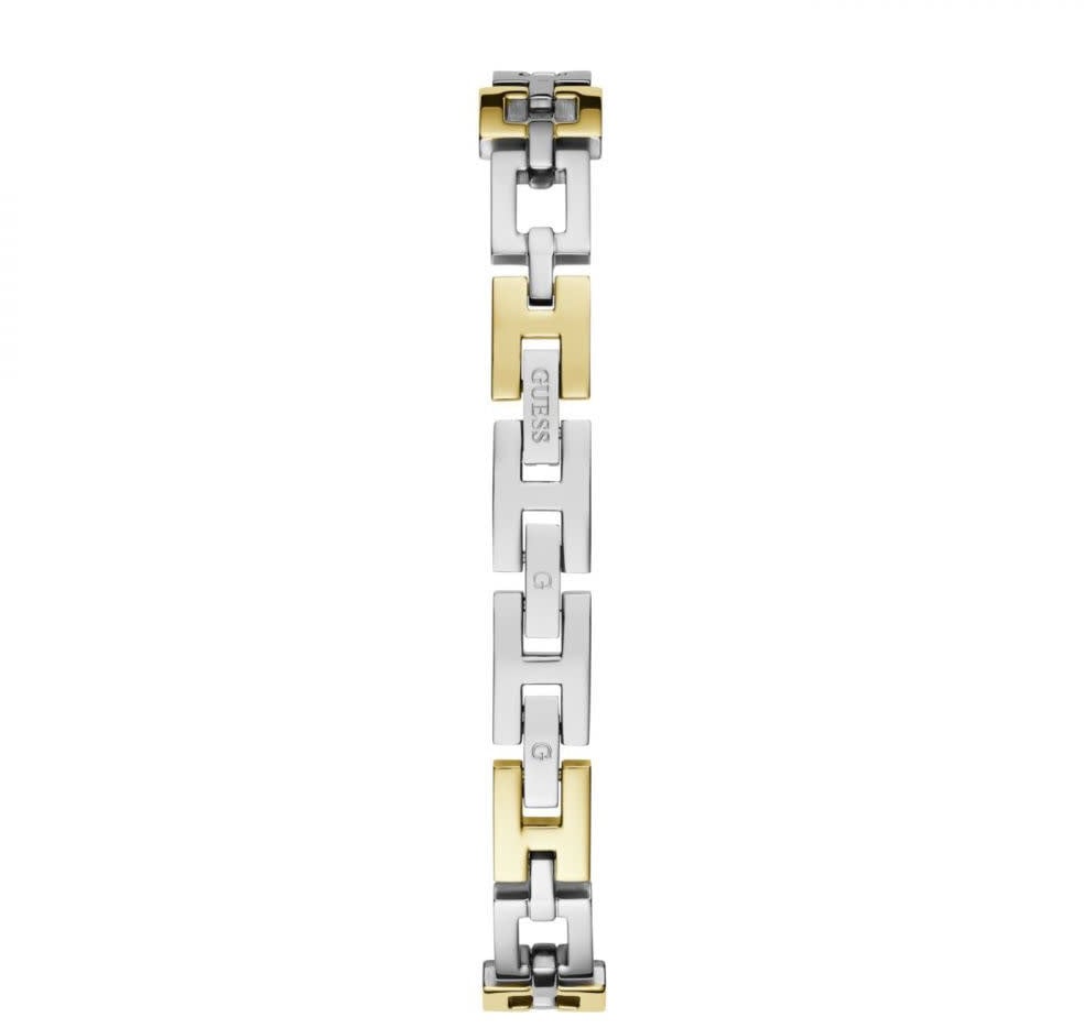 Guess Guess Horloge GW0656L1 Ladie Dress Staal Bi-color met Zirkonia Stenen Zilver