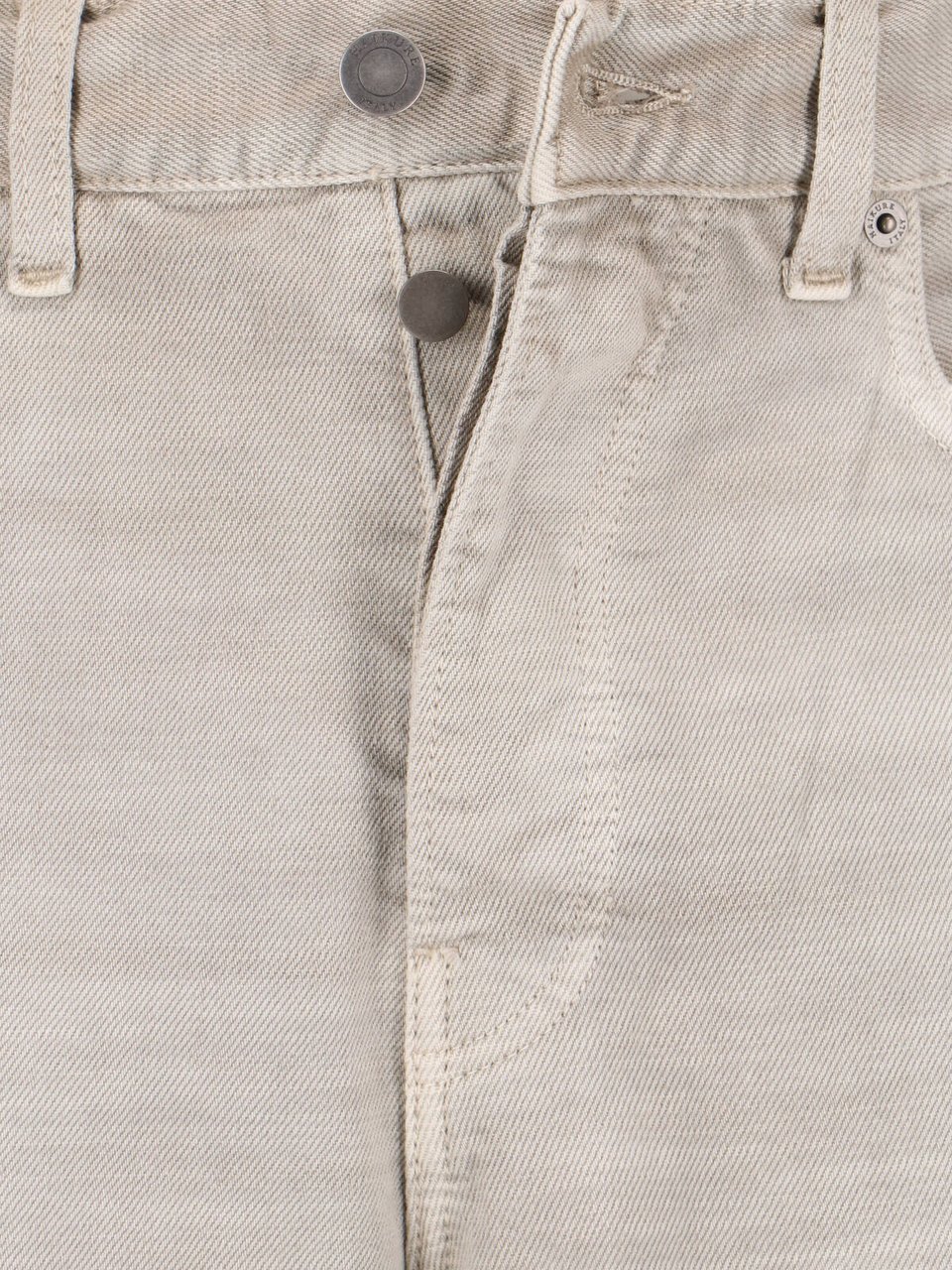 Haikure Beige Wide-Leg Cotton Denim Straight Jeans Neutraal