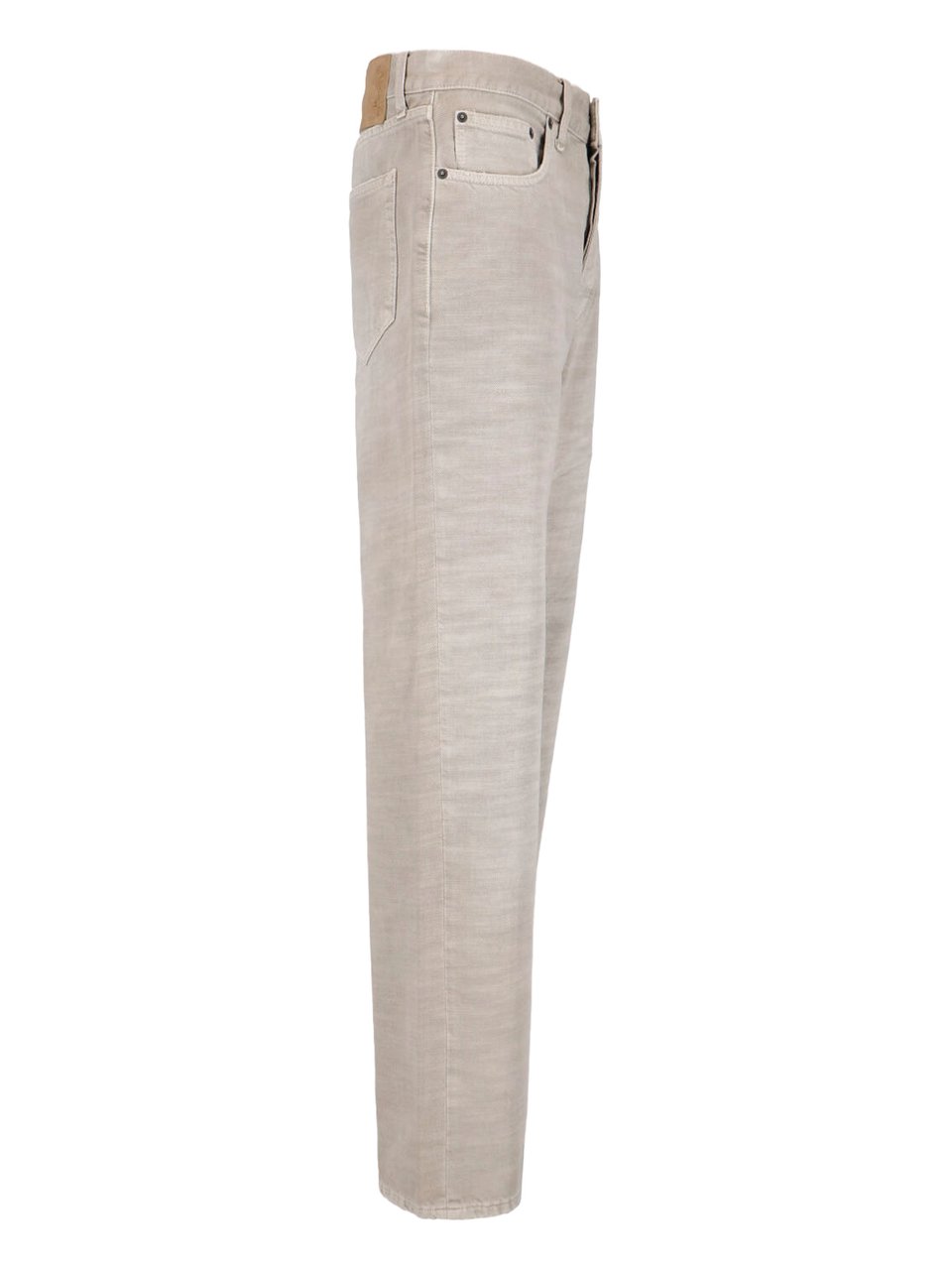 Haikure Beige Wide-Leg Cotton Denim Straight Jeans Neutraal