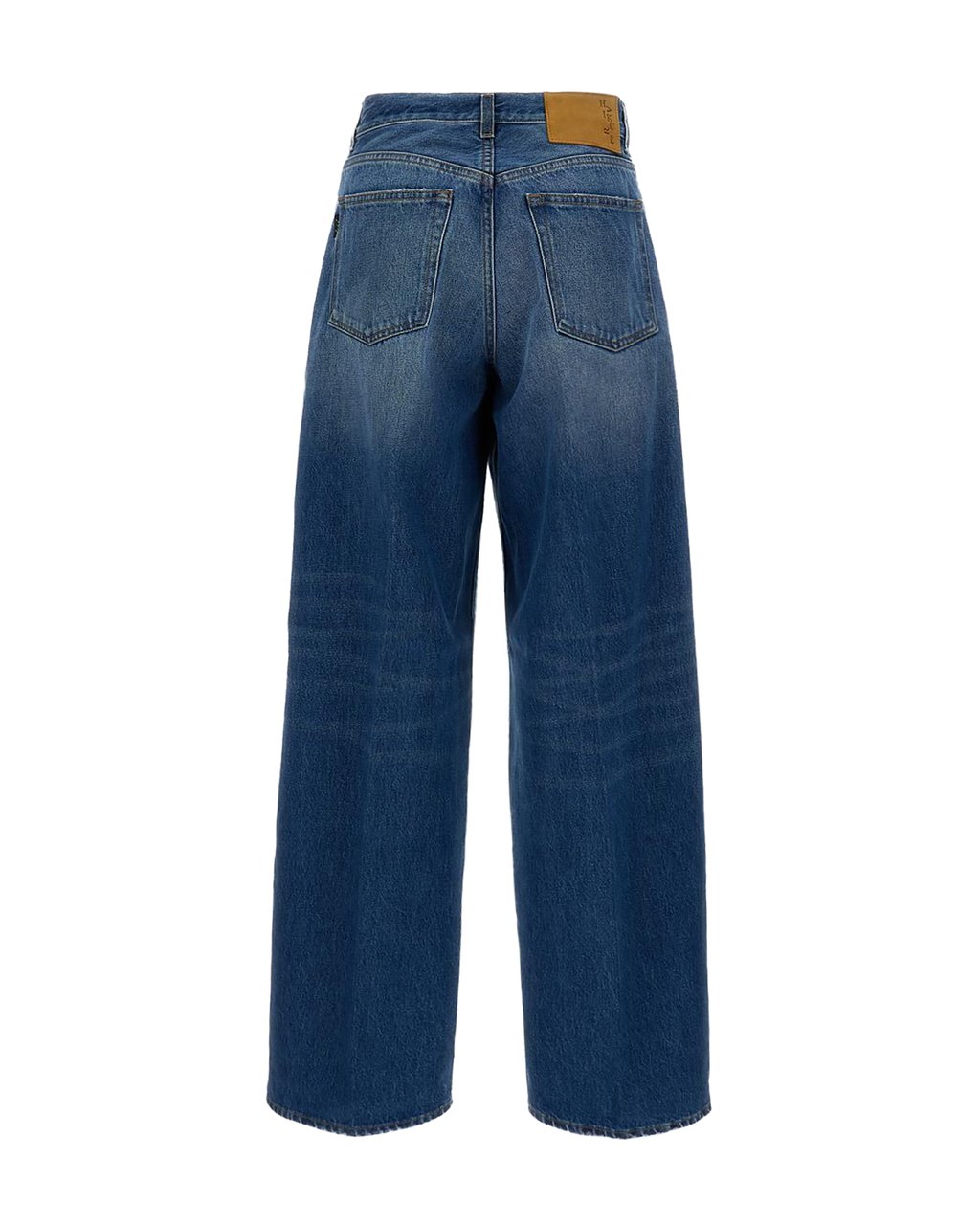 Haikure Boyfriend Fit Wide-Leg Denim Jeans with Subtle Fading Grijs