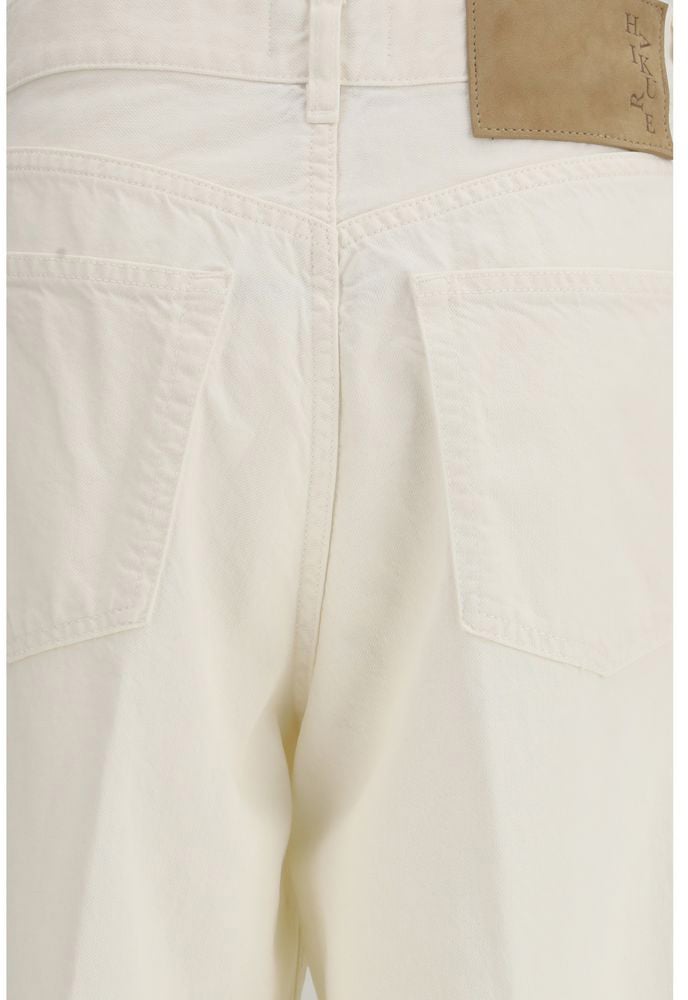 Haikure White Cotton Straight-Leg Jeans Wit