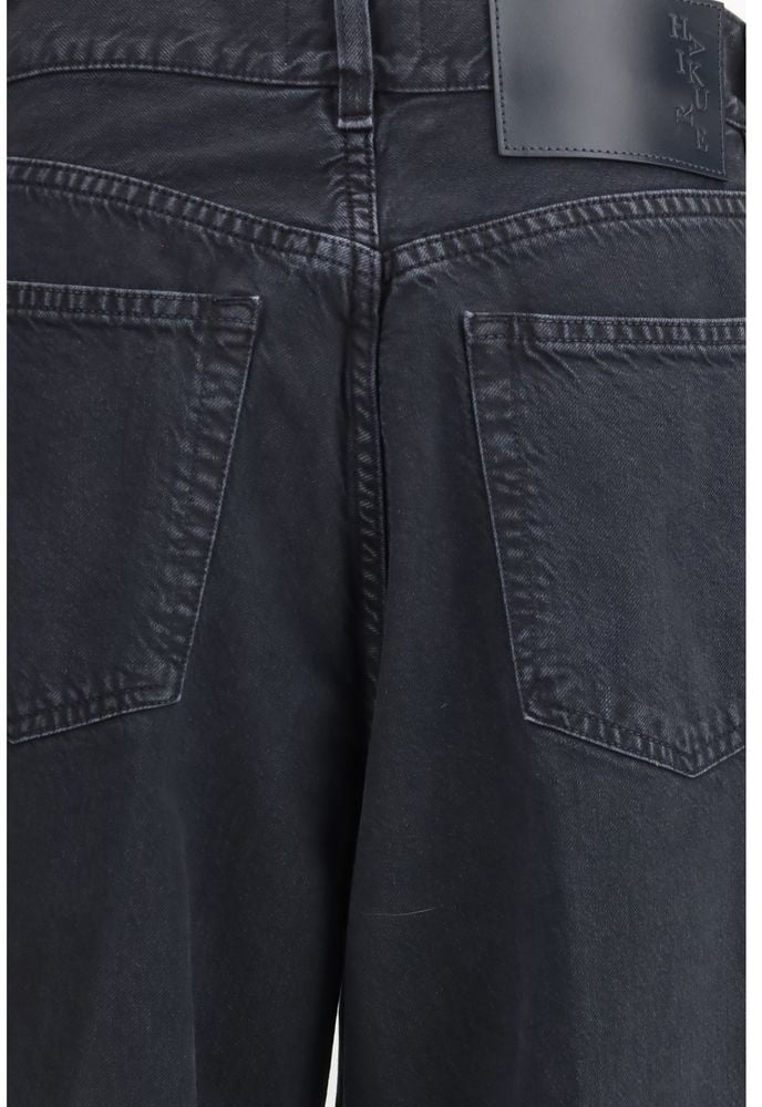 Haikure Black Cotton Straight-Leg Jeans Zwart