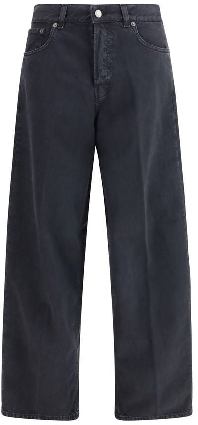 Haikure Black Cotton Straight-Leg Jeans Zwart