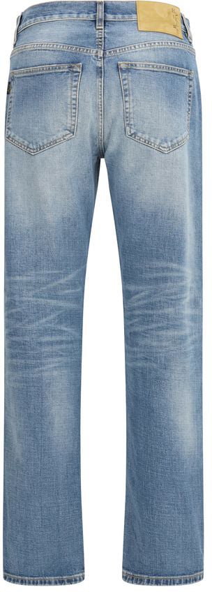 Haikure Blue Cotton Straight-Leg Jeans Blauw