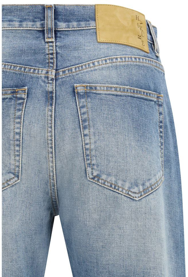 Haikure Blue Cotton Straight-Leg Jeans Blauw