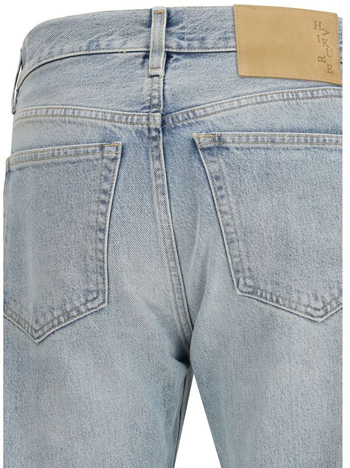Haikure Blue Cotton Straight-Leg Jeans Blauw