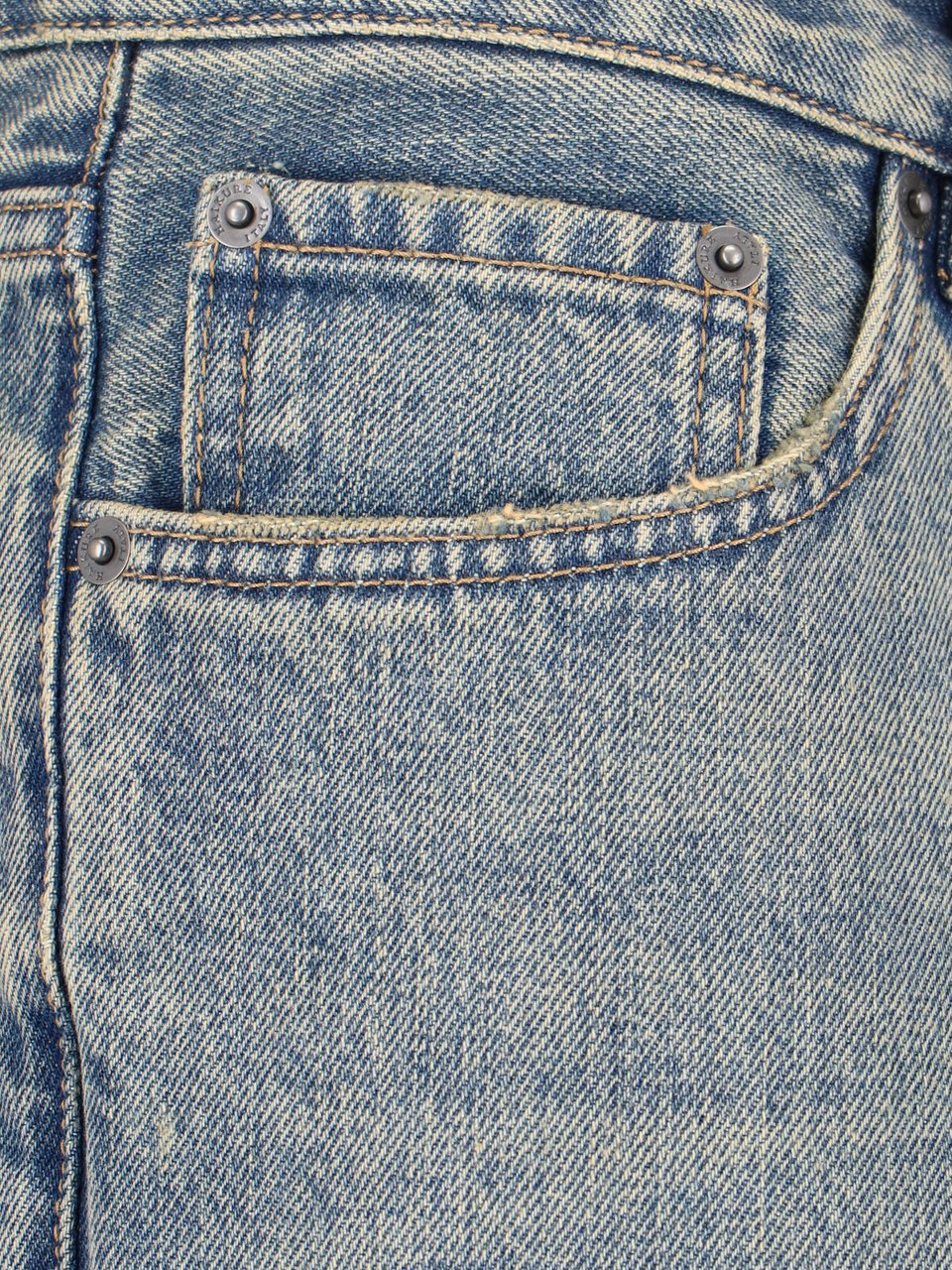 Haikure Blue Cotton Denim Straight-Leg Jeans With Five-Pocket Design Blauw