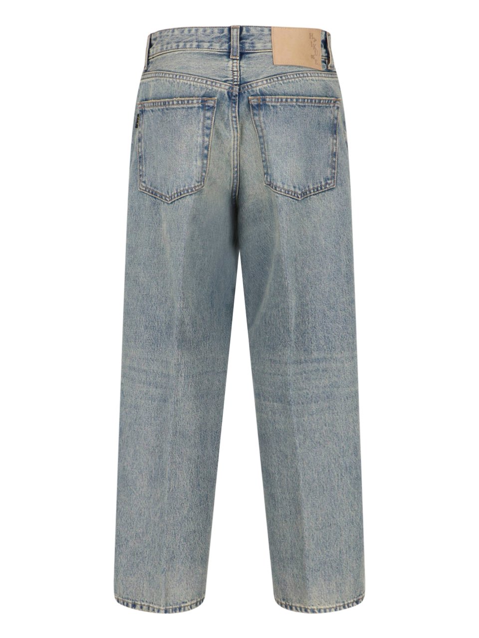 Haikure Blue Cotton Denim Straight-Leg Jeans With Five-Pocket Design Blauw
