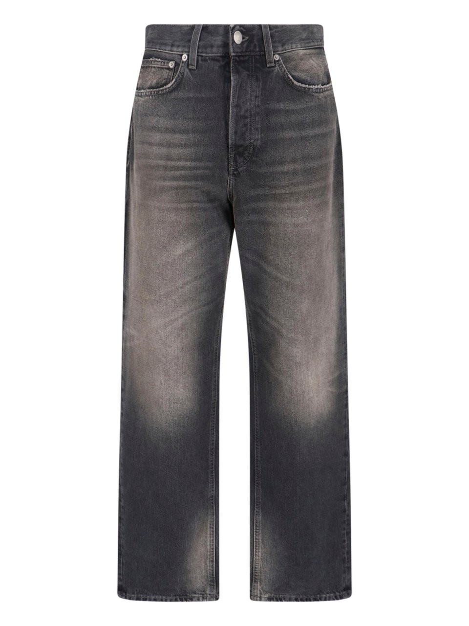 Haikure Black Logan Wide-Leg Cotton Denim Jeans Zwart
