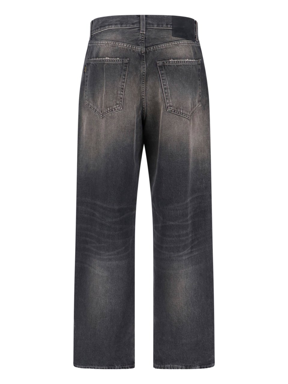 Haikure Black Logan Wide-Leg Cotton Denim Jeans Zwart