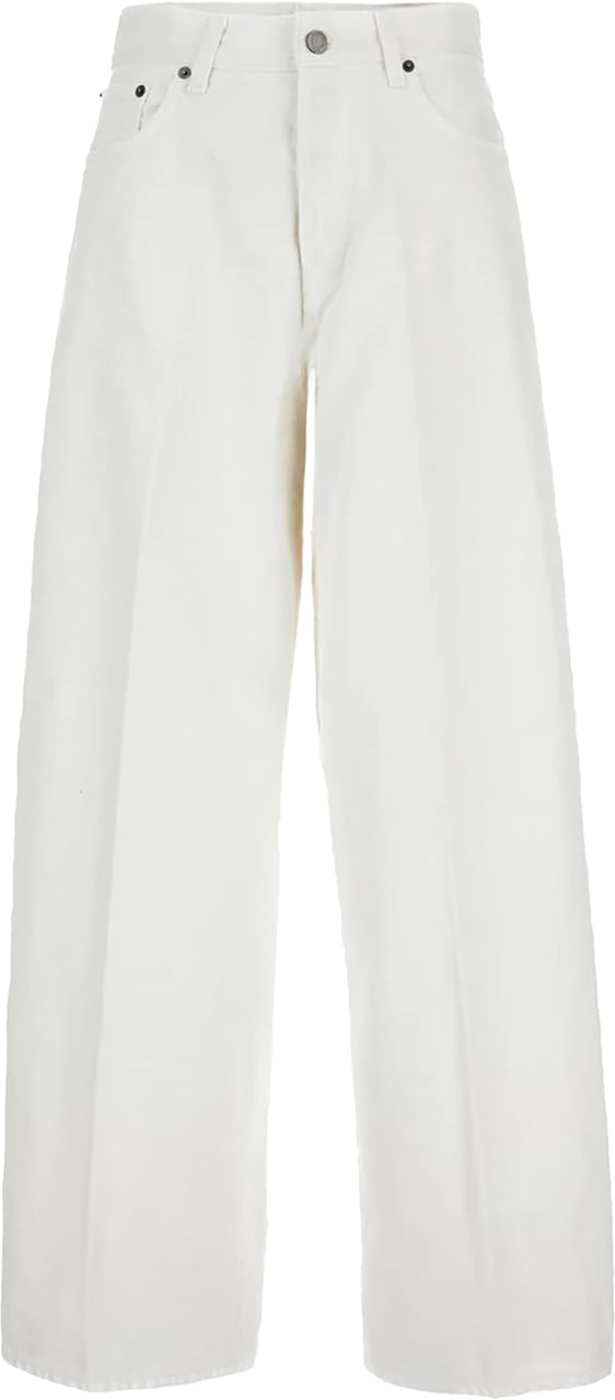 Haikure Boyfriend Fit Off-White Jeans with Soft Waistband Wit
