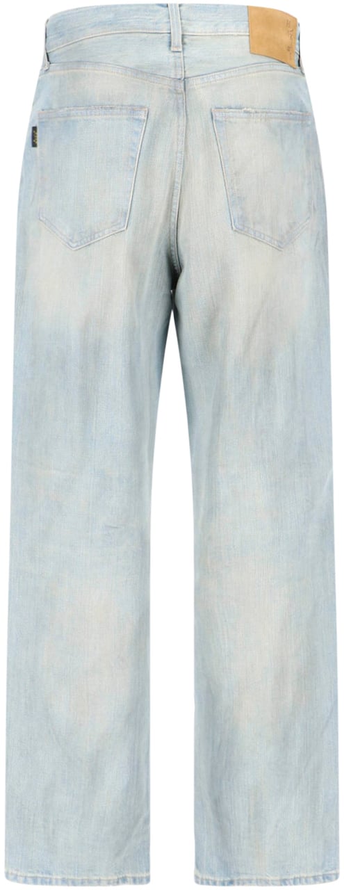 Haikure Light Blue Logan Wide-Leg Denim Jeans Blauw