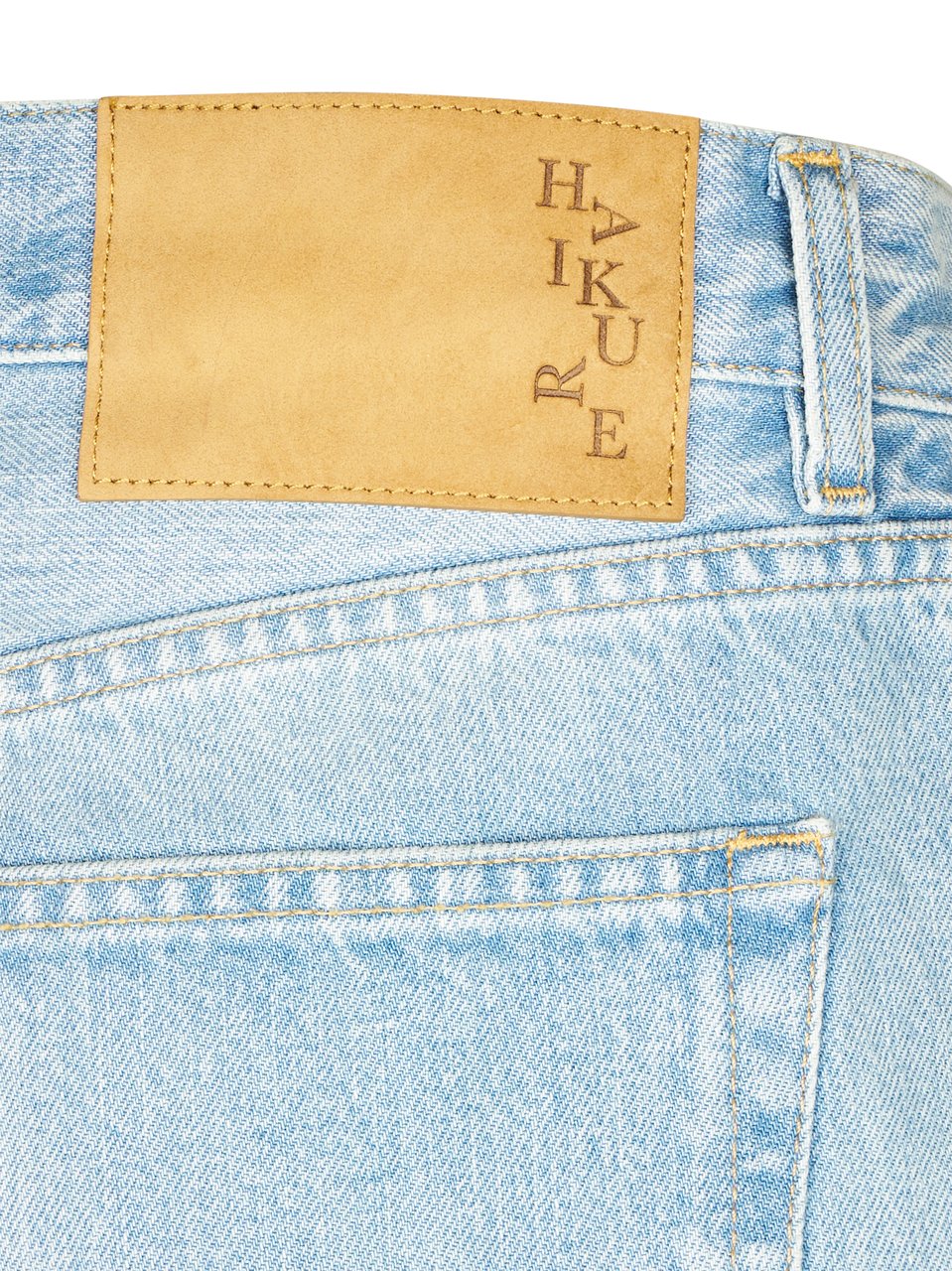 Haikure Light Wash Denim Trousers with Classic Five-Pocket Design Wit