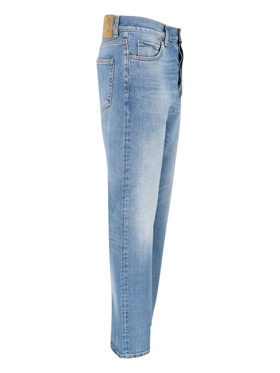 Haikure Blue Blake Mid-Rise Straight Denim Jeans Blauw
