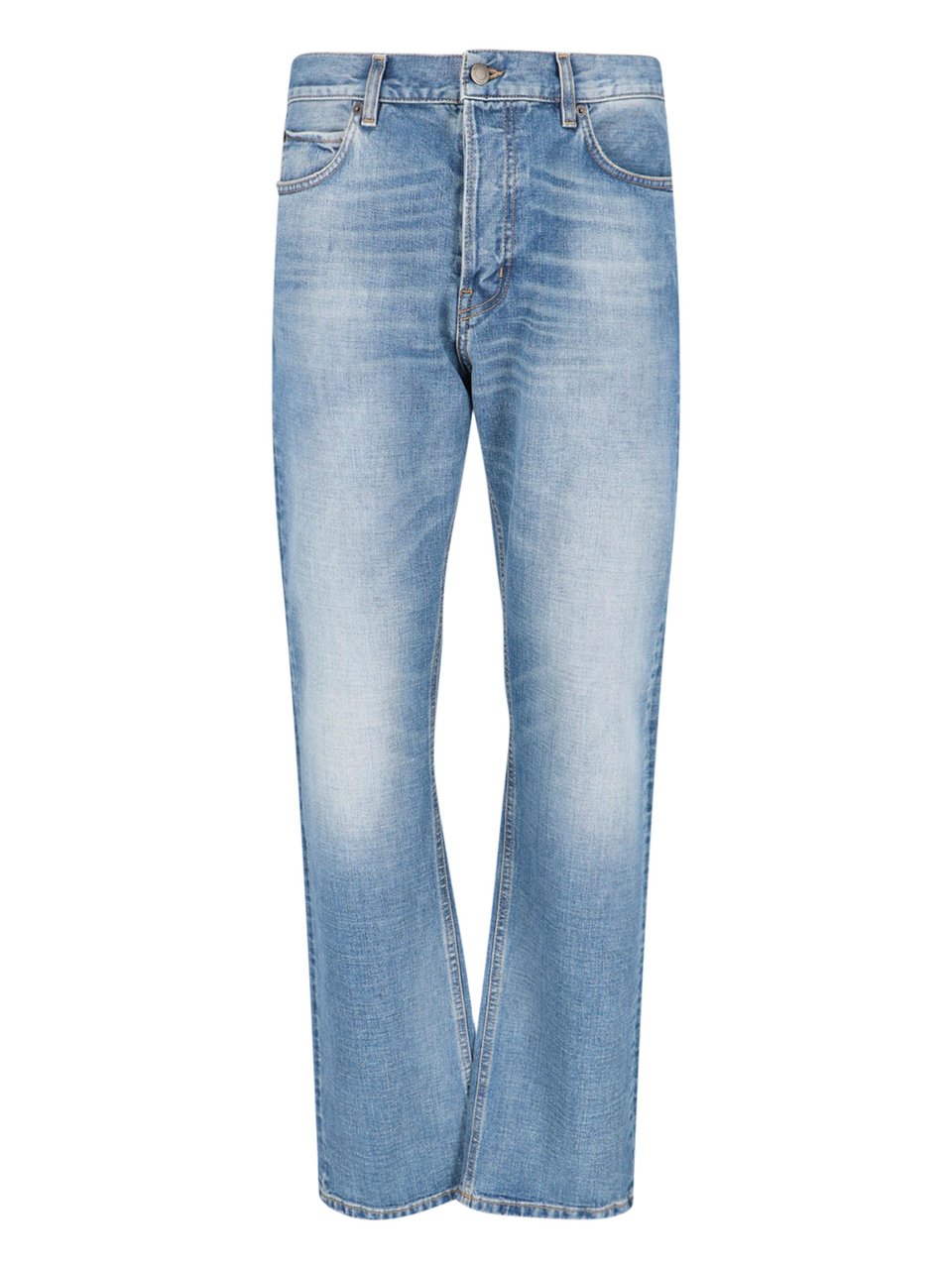 Haikure Blue Blake Mid-Rise Straight Denim Jeans Blauw