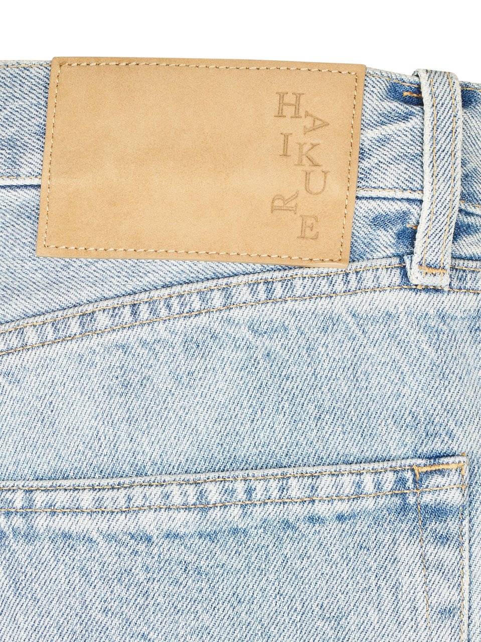 Haikure Light Wash Denim Trousers with Classic Five-Pocket Styling Wit