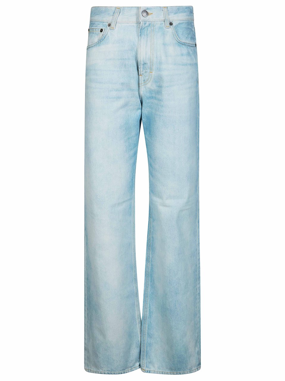 Haikure Washed Light Blue Straight-Leg Jeans Blauw