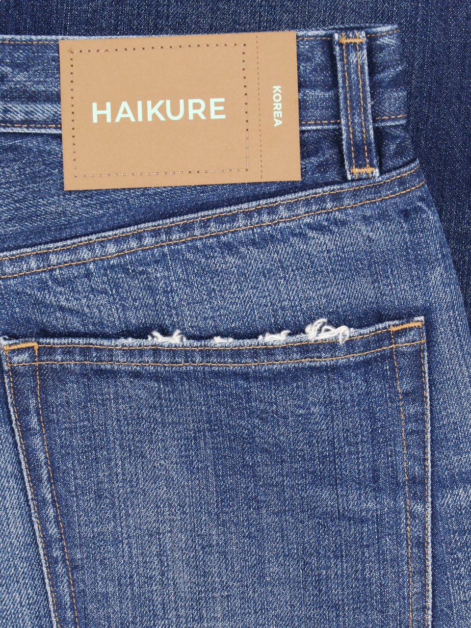 Haikure Wide-Leg Denim Jeans With Five-Pocket Design And Subtle Whiskering Blauw