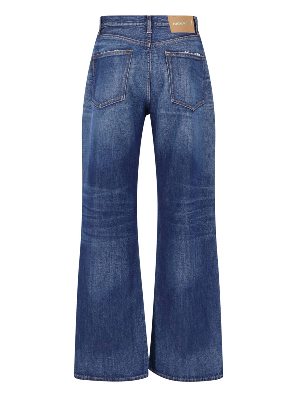 Haikure Wide-Leg Denim Jeans With Five-Pocket Design And Subtle Whiskering Blauw