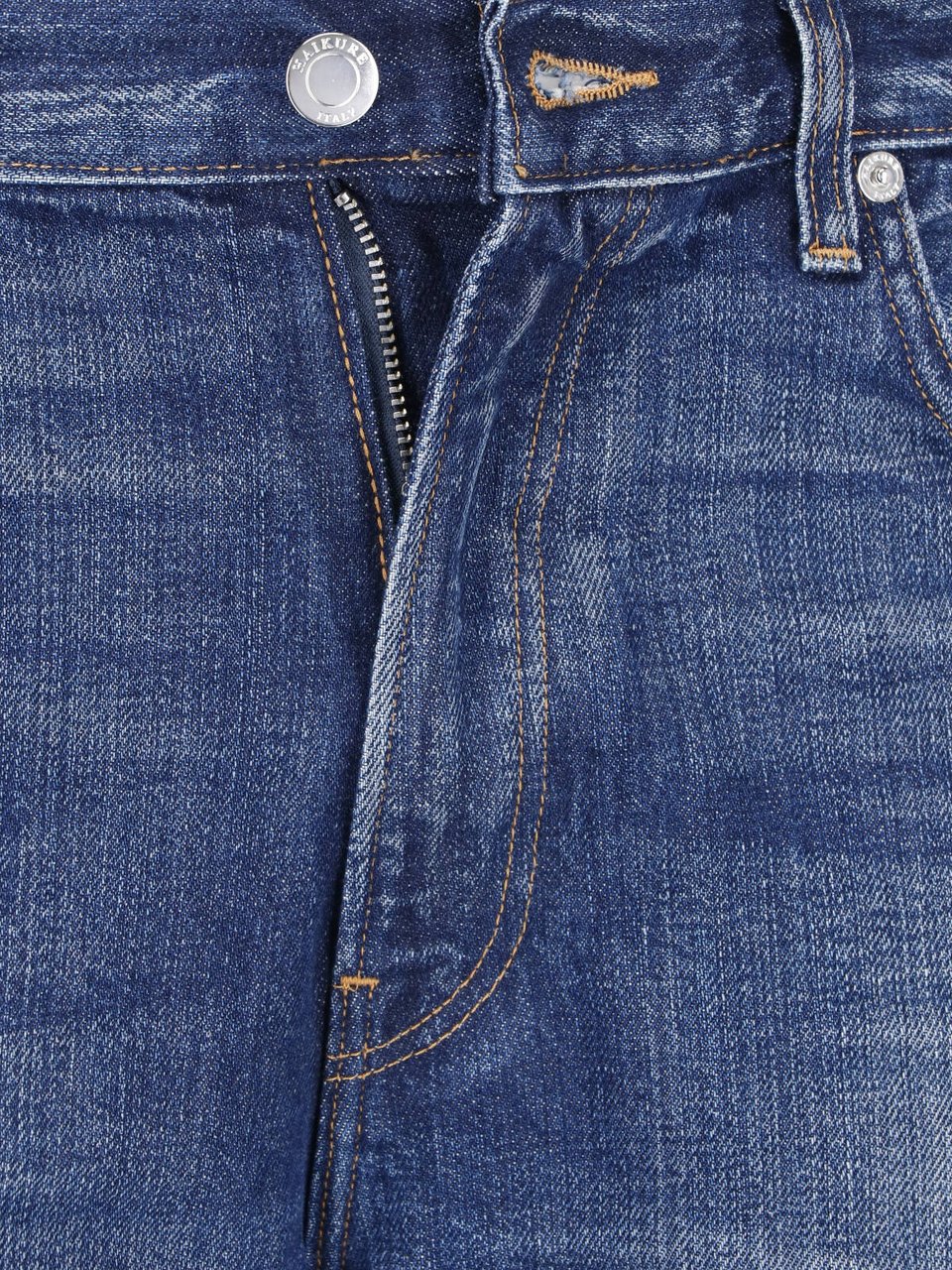 Haikure Wide-Leg Denim Jeans With Five-Pocket Design And Subtle Whiskering Blauw