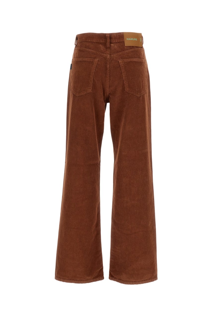 Haikure Ribbed Cotton Velvet Trousers with Classic Five-Pocket Design Bruin