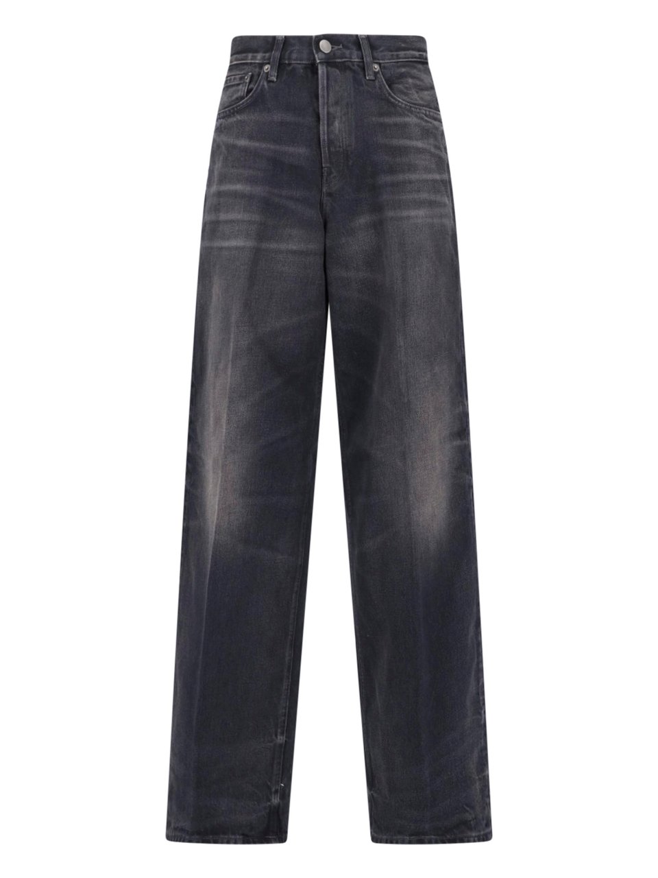 Haikure Wide-Leg Black Denim Bethany Jeans With Five-Pocket Design Zwart