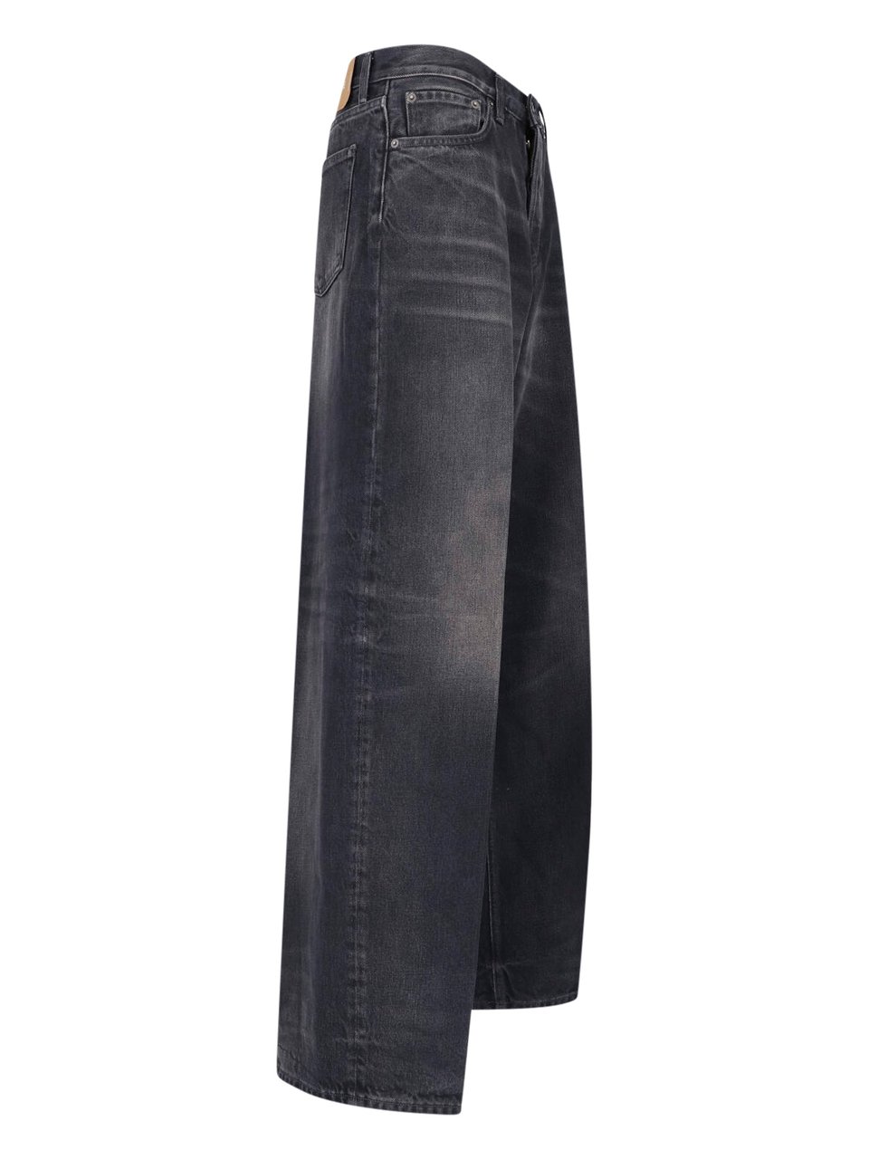 Haikure Wide-Leg Black Denim Bethany Jeans With Five-Pocket Design Zwart
