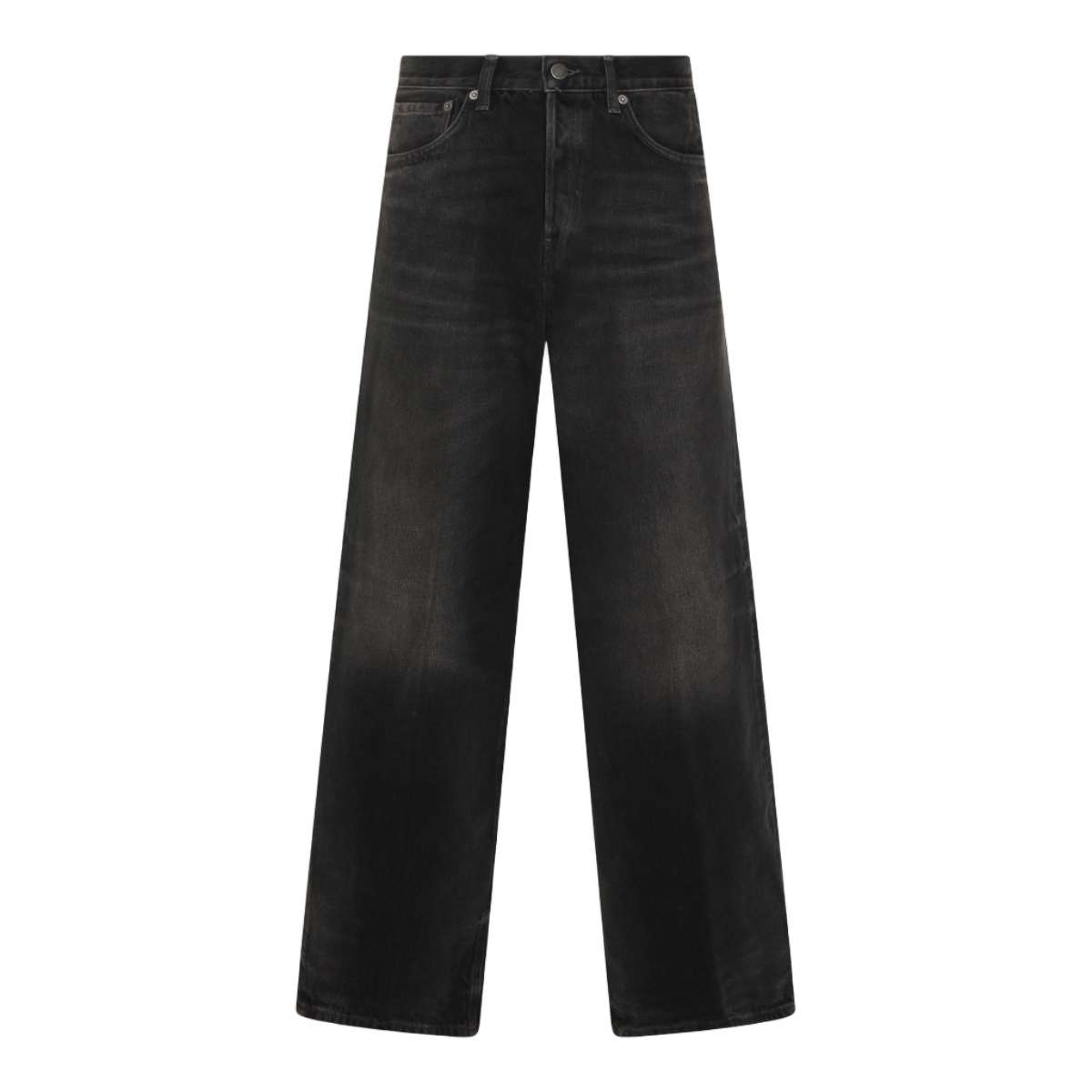 Haikure High-Waisted Wide-Leg Jeans With Classic Five-Pocket Styling Zwart