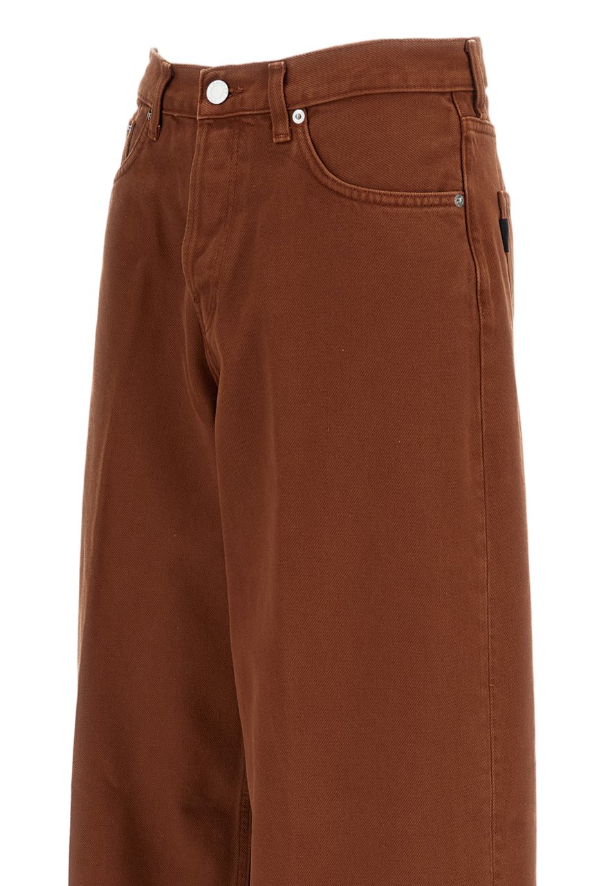 Haikure Relaxed Wide-Leg Trousers with Five-Pocket Design Bruin