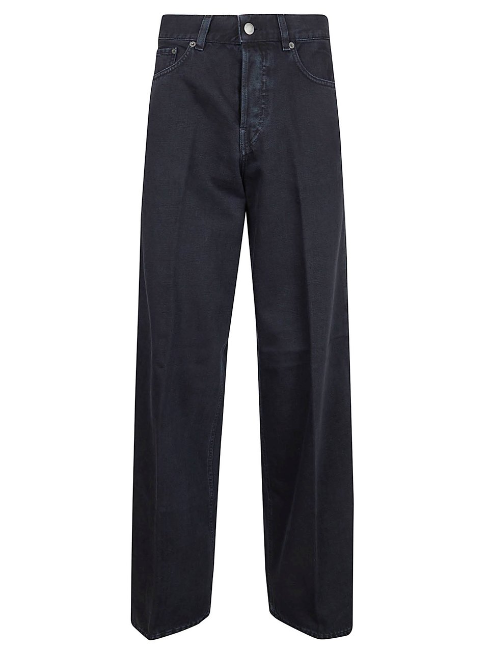 Haikure Boyfriend Fit Black Denim Trousers with Relaxed Waist Zwart