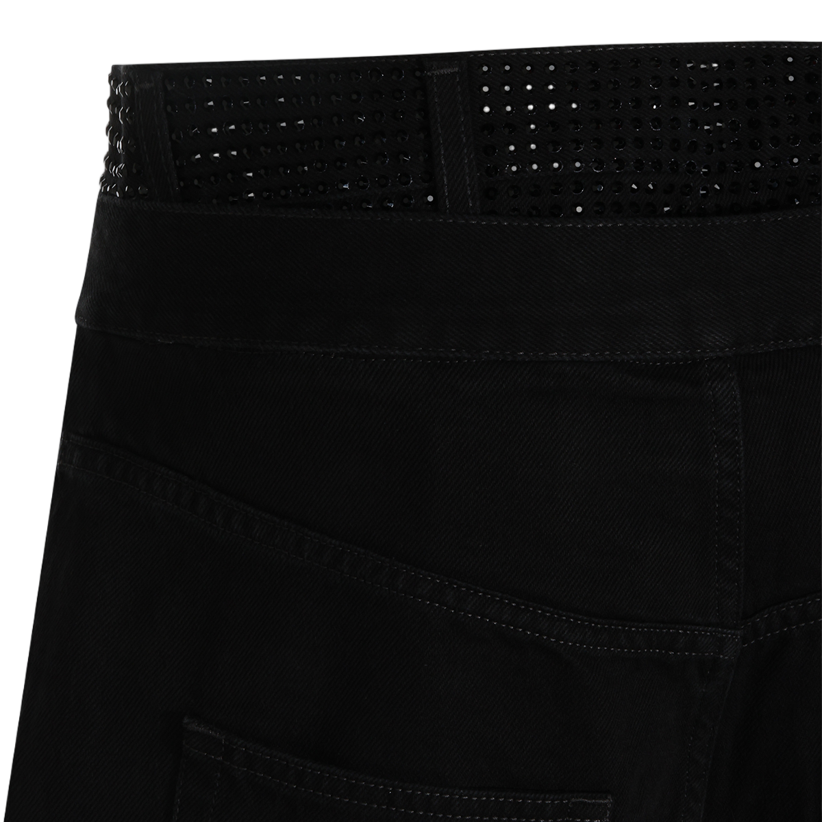 Haikure Straight-Leg Black Trousers in Textured Corduroy Zwart