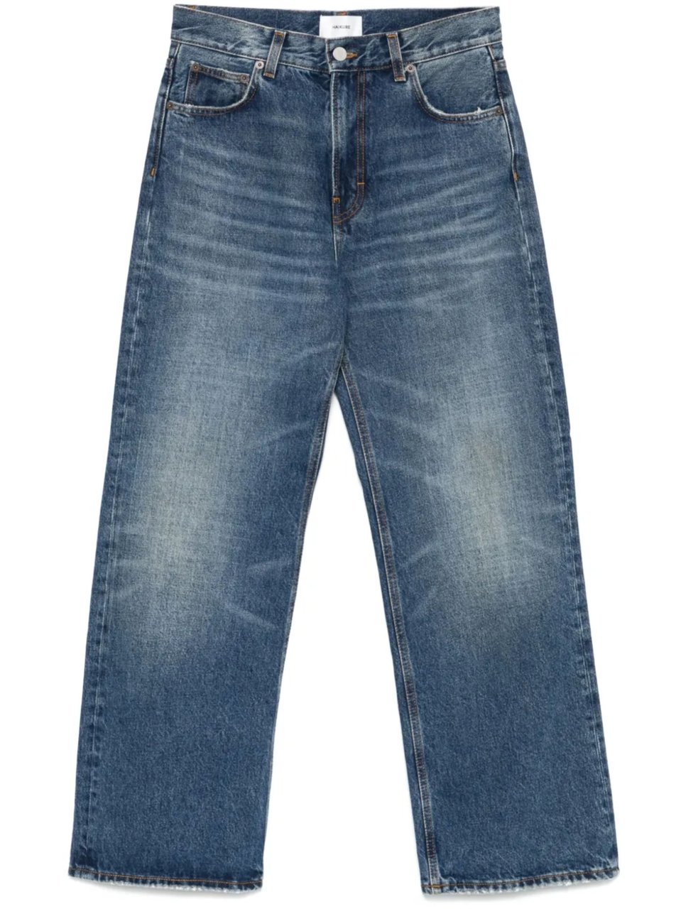 Haikure Blue Faded Wash Denim Jeans Blauw
