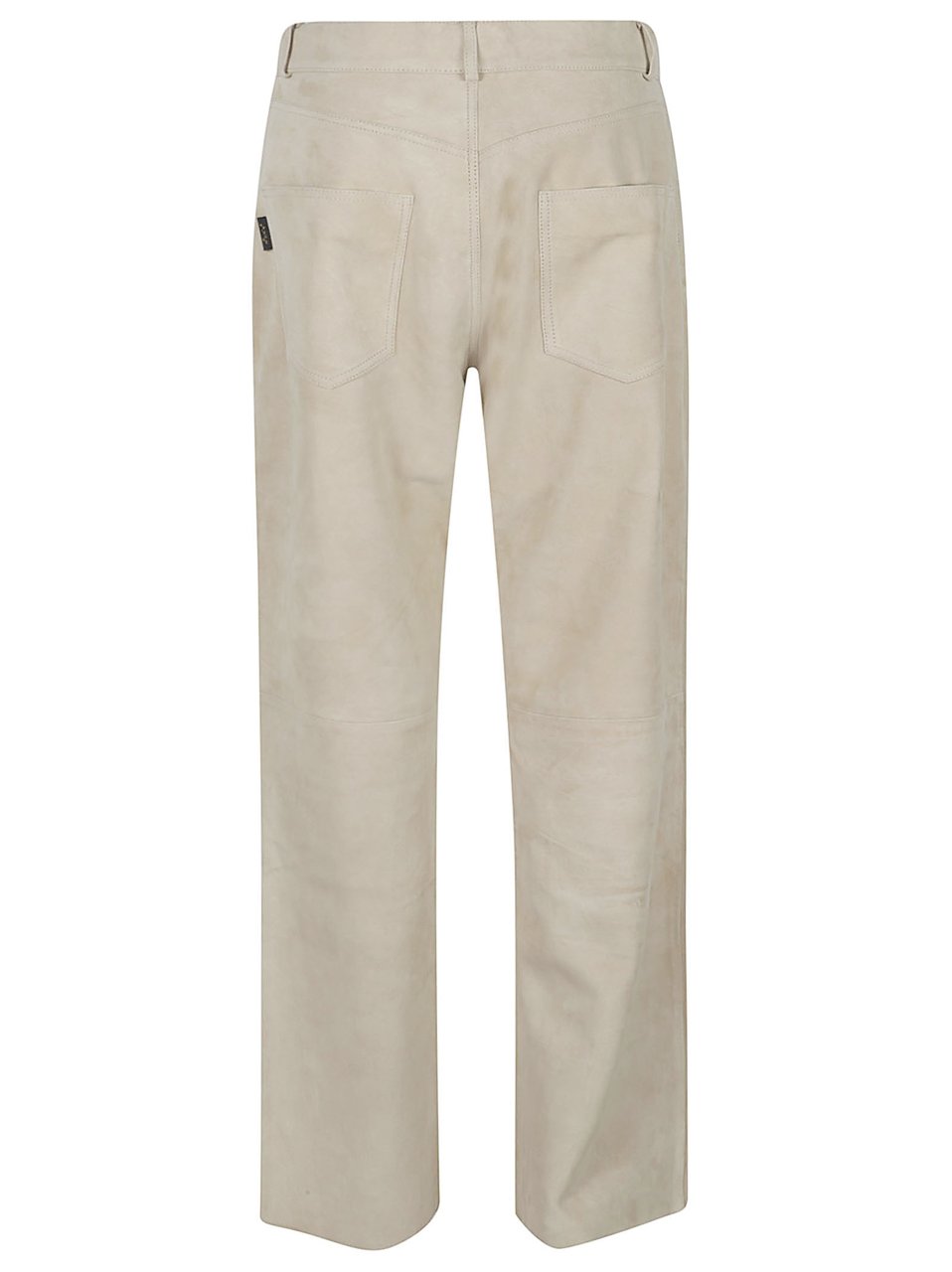 Haikure Short-Length Suede Pants with Straight Cut Grijs