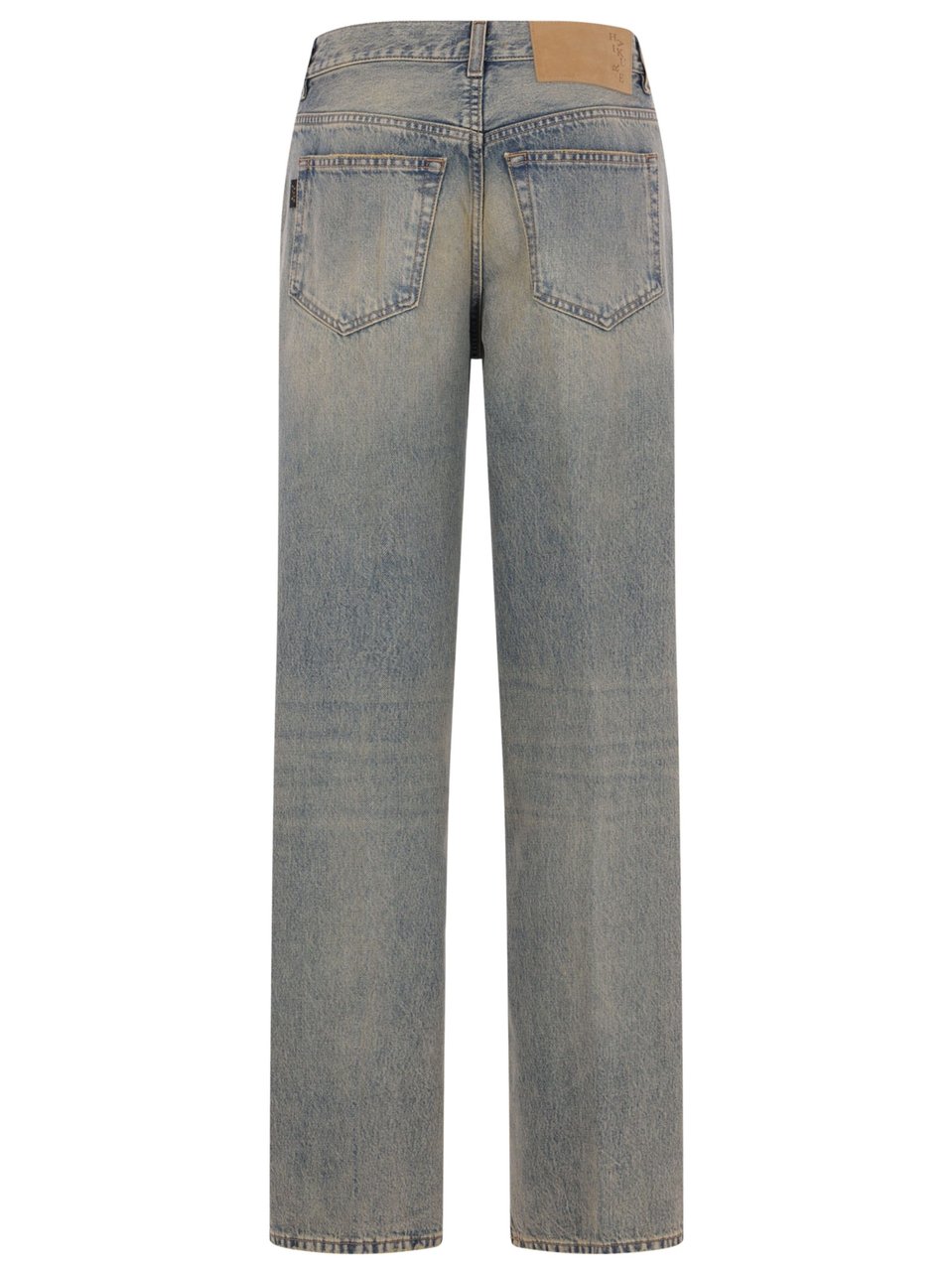 Haikure Light Blue Wide Straight Denim Jeans Grijs