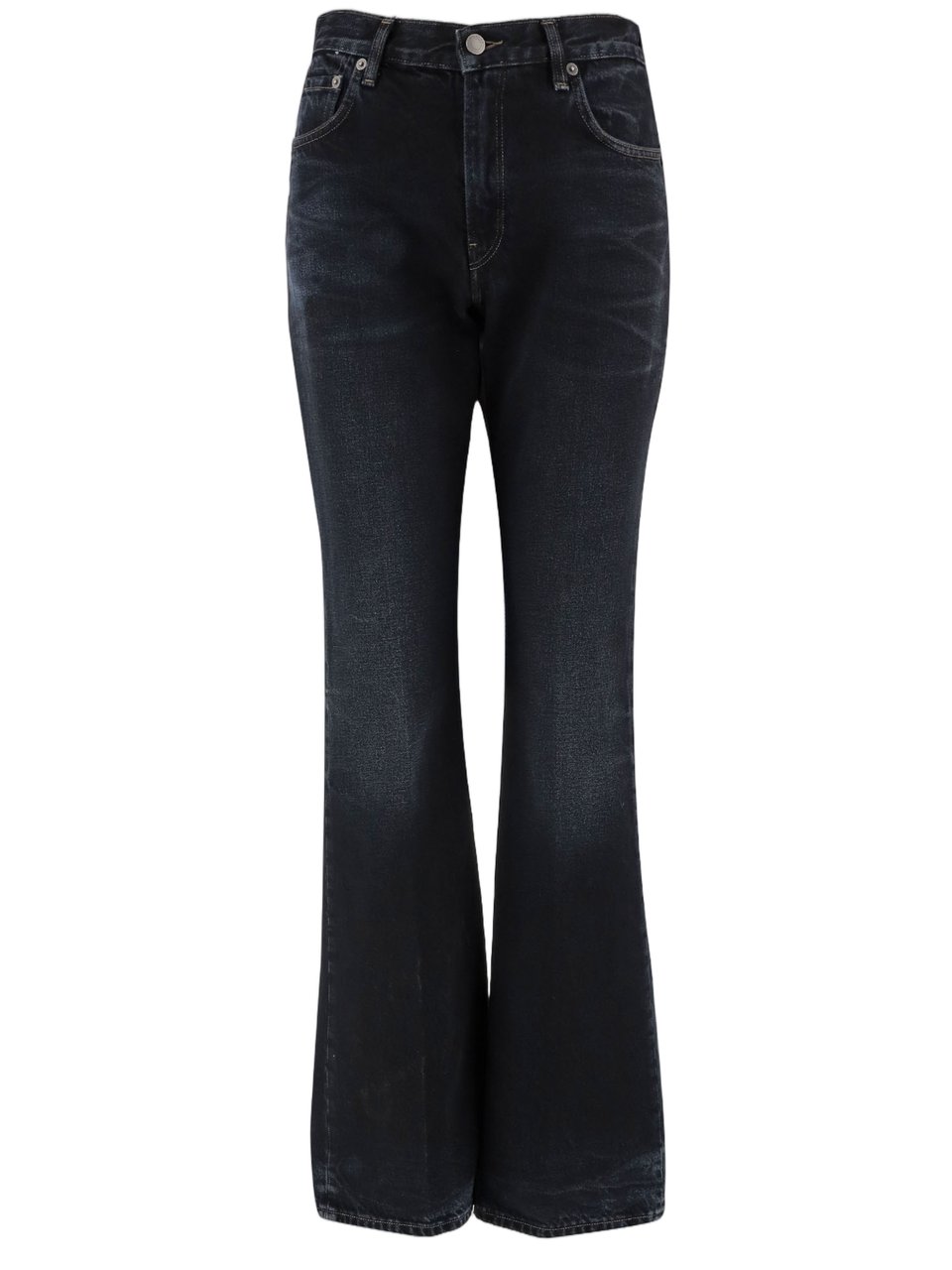 Haikure Dark Denim Jeans with Classic Five-Pocket Design and Subtle Fading Zwart