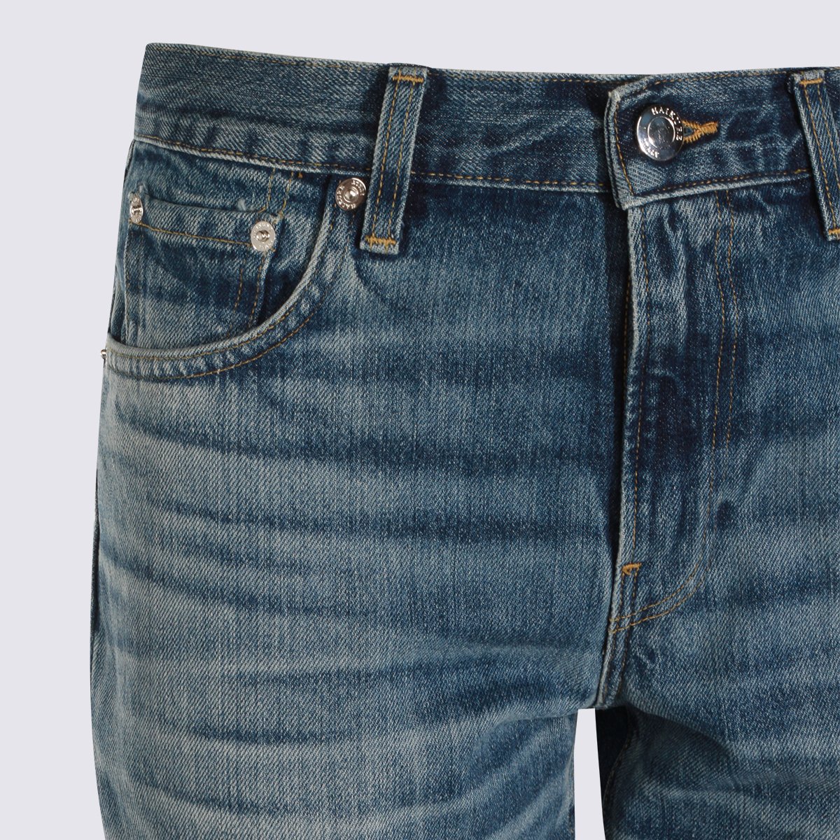 Haikure Slightly Flared Vintage Wash Denim Jeans Zwart