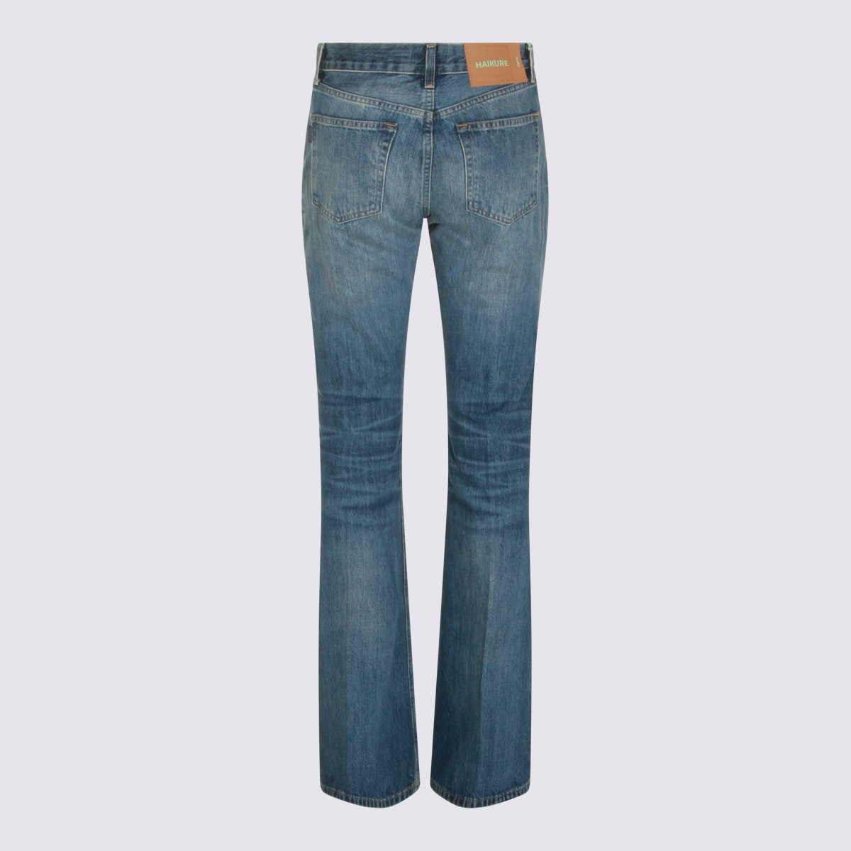 Haikure Slightly Flared Vintage Wash Denim Jeans Zwart