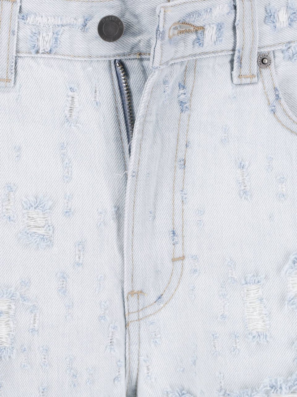 Haikure Light Blue Winny Wide-Leg Destroyed Jeans Blauw