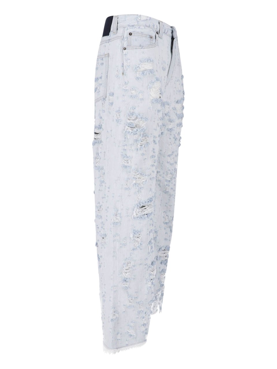 Haikure Light Blue Winny Wide-Leg Destroyed Jeans Blauw