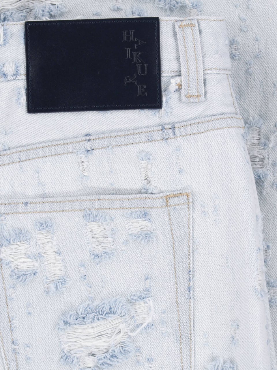 Haikure Light Blue Winny Wide-Leg Destroyed Jeans Blauw